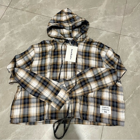 Acne Studios Tops - Acne Plaid Shirt in Black and Cream